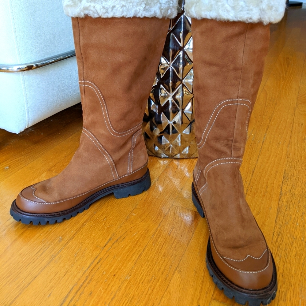 Hunter Leather suede sheepskin boots